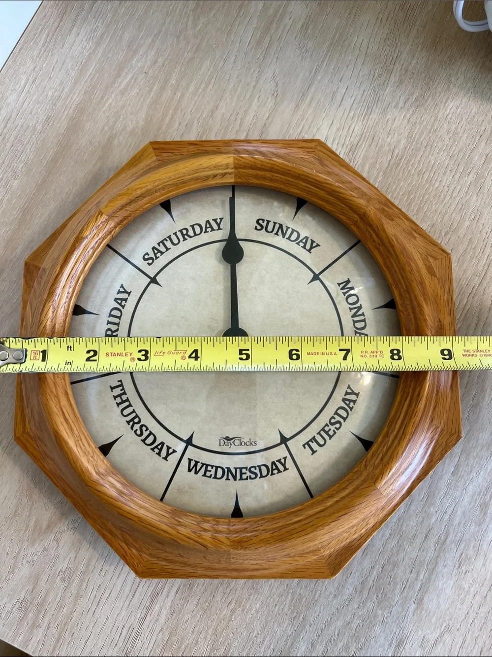 DayClock Day of the Week Wall Clock NIB